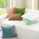 CaliTime Throw Pillow Covers Decorative 18 X 18 Inches Pack of 4 Cozy Chenille Cushion Cases for Couch Sofa Bed Living Room Home Grey Green by CozyNest Decor
