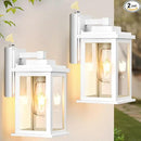 VIANIS White Outdoor Wall Lights, 2 Pack Dusk to Dawn Exterior Lighting Fixtures, Modern Outside Lights for hHouse,Porch, Garage, Doorway Waterproof, Weather Resistant,Hardwired, Non-Solar by GreenHaven Gardens