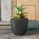 Kante 18 Inch Dia Round Concrete Planter, Indoor Outdoor Large Plant Pot with Drainage Hole and Rubber Plug for Home Patio Garden, Black by GreenHaven Gardens