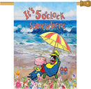 It'S 5 O'Clock Somewhere Garden Flag 28x40 Inch Outdoor Decoration Banner Spring Summer Tropical Beach House Flags Yard Farmhouse Garden Deco Indoor Sign, Colour 1-1 by GreenHaven Gardens