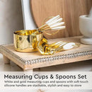 White and Gold Kitchen Utensils Set - 23-Piece Gold Kitchen Accessories Include Measuring Cups and Spoons Set, Silicone Utensils, and Utensil Holder for Baking, Cooking, and Stylish Kitchen Decor by CozyNest Decor