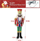 5FT Lighted Nutcracker with Candy Cane for Christmas Decoration, 3D Pre-Lit Iridescent Soldier Xmas Decor with 100 Warm White Lights, Glittered Standing Holiday Display for Outdoor, Indoor by CozyNest Decor