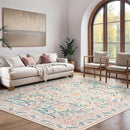 Wonnitar Floral Large Rugs for Living Room, Soft Light Pink Rug Washable 9x12 Carpet Non Slip, Boho Foldable Non-Shedding Kids Carpet for Bedroom Girls Nursery Dorm Playroom by TinyTreasures Baby Boutique