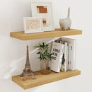 24 x 9 Floating Shelves, 9 Inch Deep Floating Shelf Wall Mounted, 24 Inch Bathroom Shelves Set of 2, Rustic Wood Wall Shelf for Bedroom, Living Room, Oak Color by CozyNest Decor