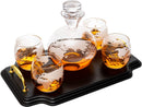 Etched World Map Globe Whiskey Decanter Set 750ML With 4 10OZ Map Glasses 13 H X 13 L By The Wine Sa by The Wine Savant