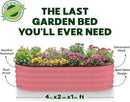 Galvanized Raised Garden Beds Outdoor // 4×2×1 ft (2-Pack) Planter Raised Beds for Gardening, Vegetables, Flowers // Large Metal Garden Box (Pink) // Patented Tool-Free Design by GreenHaven Gardens