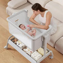 3-in-1 Baby Bassinet, Rocking Bassinet, Bedside Bassinet for Baby, Stable and Secure Bassinet Bedside Sleeper for Newborn & Infant, 6 Height Adjustable with Wheels, Mattress & Breathable Mesh by CozyNest Decor