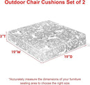Favoyard Outdoor Chair Cushion 19 x 19 x 3 In Waterproof Pattern Fade Resistant Cushions for Patio Furniture with Removable Cover Attach Straps 28D Foam Insert Cushions Pads for Seat Sofa Couch 2 Pack by GreenHaven Gardens