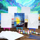 Blosssound 10 Set Pre Printed Canvas Pre Drawn Canvas Painting with Easel Kits 5" x 7" Outline Painting Panels for Beginners, DIY Craft Project, Party Favor, Home Decors(Dream Sky) by TinyTreasures Baby Boutique