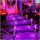 DenicMic Halloween Solar Lights Outdoor 10 Pack Purple LED Waterproof Yard Garden Patio Backyard Pathway Walkway Landscape Path Lawn Outside Halloween Decorations Outdoor by CozyNest Decor