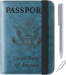 Passport Holder Cover Wallet Travel Essentials Leather Rfid Blocking Case Vacation Luggage Must Haves Travel Accessories for Men Women (116