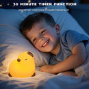 Cute Capybara Night Light, LED Capybara Lamp Rechargeable Touch Bedside Lamp,Squishy Animal Nightlight,3 Levels Dimmable,30Min Timer Nursery Night Light for Kids, Bedroom Baby Boys Girls Gifts by TinyTreasures Baby Boutique