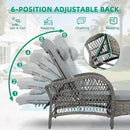 VIVIJASON Outdoor Wicker Chaise Lounge Chair, All-Weather PE Rattan Cushioned Patio Lounger Chair, 6-Position Adjustable Pool Sunbathing Recliner with Armrest & Pillow for Poolside Deck Yard, Gray by CozyNest Decor