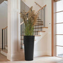 Worth Garden 2-Pack 25" H. Metal Planter with 2X Inside Pots - Hand-Hammered Texture Tall Tapered Plant Pots - Large Handcrafted Flower Pot for Indoor Outdoor, Deck, Patio, Front Porch (Black) by CozyNest Decor