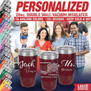 iProductsUS Personalized Tumbler with Slider Lid, Stainless Steel 20 oz Coffee Mug Engrave Names, Vacuum Insulated Custom Cup, Gift Idea for Dad, Husband, Him (Maroon) by TinyTreasures Baby Boutique