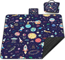 Extra Large Picnic Blanket Waterproof,80"x 80"Foldable Machine Washable Beach Blanket,Outdoor Blanket for 6-8 Adults,Suitable for Indoor Crawling,Park Beach,Camping,Hiking,Family Travel(Starry sky) by TinyTreasures Baby Boutique