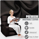 Rocking Recliner Chair, Massage Rocker Recliner Chair with Vibration Massage and Heat, USB and Type-C Ports,360° Swivel Faux Leather Chairs, Living Room, Bedroom, Nursery, RV, Brown by TinyTreasures Baby Boutique