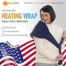 SunnyBay Microwave Heating Pad, Microwavable Moist Hot or Cool Bean Bag Wrap for Neck, Shoulder, Knee, or Back Pain with Fastening Straps, 10x18 Inch Heating Area, 2.8 Lbs, 58 Inches by CozyNest Decor