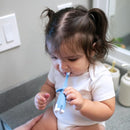 Dr. Brown's Infant-to-Toddler Training Toothbrush Set, Blue Elephant with Fluoride-Free Apple Pear Baby Toothpaste, 0-3 years by TinyTreasures Baby Boutique
