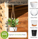 43 Inch Macrame Plant Hanger - Fits 6-15 Inch Pots, Extra Long Hanging Planter Holder for Indoor Outdoor, with Red Wood Beads, Boho Home Decor, 2 Pack, Brown (POTS NOT Included) by GreenHaven Gardens