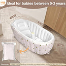 Mink Inflatable Baby Bathtub with Built-in Air Pump, Newborn to Toddler Bath Tub,Portable Travel Shower Basin with Back Support, Deflates and Folds Easily (Olive Bath) by TinyTreasures Baby Boutique
