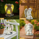 Solar Angel Prayer Statue, Memory Guardian Garden Decor with Warm Light - Religious Outdoor Decor, Auto On/Off LED Light, Memorial Gift for Cemetery, Patio & Gravesite by CozyNest Decor