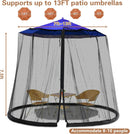 7.5-13FT Patio Mosquito Netting - Mosquito net for Patio Garden and Outdoor Umbrellas with Adjustable Elastic Cord and Zipper Umbrella net by GreenHaven Gardens