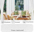 HolidayIdeas 4 Panels Linen Outdoor Curtains for Patio Waterproof White Curtains 84 Inch Length Set-Wide Curtains Weatherproof, Privacy, Textured for Pergola, Porch, Gazebo-110 Wide x 84" Long by CozyNest Decor