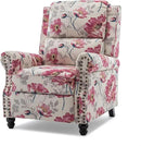 UIXE Pushback Recliner Chairs Set of 2, Fabric Armchair Push Back Accent Chair, Rivet Trim Club Chair Home Theater Overstuffed Single Sofa Reading Seat for Living Room, Pattern by CozyNest Decor