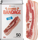 BioSwiss Bandages, Bacon Shaped Self Adhesive Bandage, Latex Free Sterile Wound Care, Fun First Aid Kit Supplies for Kids, 50 Count by TinyTreasures Baby Boutique