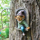 Elenon Gnome Tree Faces Garden Decor, 13inch Elf Out The Window Statue Outdoor Decorations, Tree Hugger Fairy Whimsical Peeker Sculpture Yard Patio Art by CozyNest Decor