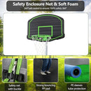 12FT 14FT Trampoline with Slide and Swings, ASTM Approved Outdoor Trampoline with Basketball Hoop and Ladder, Capacity for 5-7 Kids and Adults by TinyTreasures Baby Boutique