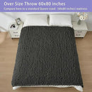 Bigacogo Chunky Knit Throw Blanket for Couch, 60x80 inches, 100% Hand Knitted with Thick Jumbo Chenille Yarn, Cozy Soft Large Rope Knot Cable Crochet Blankets for Sofa Bed Living Room, Dark Grey by CozyNest Decor