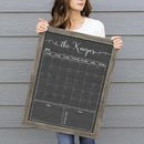 Personalized Dry Erase Framed Calendar – Customizable Chalkboard Style Wall Calendar – 18x24 or 24x36 – Non-Glare, Ready to hang dry erase calendar for wall, Made in the USA by TinyTreasures Baby Boutique