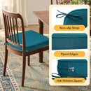 Outdoor Sunbrella Round Corner Seat Cushion, 17"x16"x2", Set of 4, Non Slip Seat Cushion Pads with Removable Cover for Patio Furniture, Garden Yard Lawn, Spectrum Peacock by GreenHaven Gardens