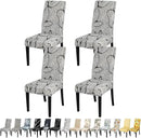 JQinHome Pattern Chair Covers for Dining Room Set of 4, High Stretch Removable Washable Parsons Chair Slipcover for Home Party Hotel Wedding Ceremony (4PCS, Lotus Gray) by CozyNest Decor