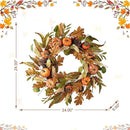 Glitzhome 24''D Fall Pumpkin Leaf Floral Wreath Decor, Artificial Harvest Door Wreath for Autumn or Thanksgiving Decoration by CozyNest Decor