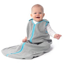 baby deedee Sleep Nest Fleece Baby Sleeping Bag, Gray Aqua, 0-6 Month by TinyTreasures Baby Boutique