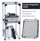 Neudeco Pack 2, Mesh Locker Shelf, Stackable Extra Tall Locker Organizer, Collapsible and Metal Build, Fits Standard Size School Locker, Suitable for Work, Kitchen, Bathroom (Grey) by CozyNest Decor