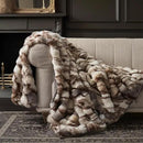 EVERGRACE Ultra Soft Luxury Fluffy Ridgeline Faux Rabbit Fur Throw Blanket, Thick Warm Bubble Throw for Bed, Cozy Plush Reversible Blankets for Couch, Chair, Sofa, Beige & Gray, 60x80 Inches, 870 GSM by CozyNest Decor