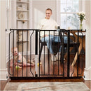Regalo Easy Step 49-Inch Extra Wide Baby Gate, Includes 4-Inch and 12-Inch Extension Kit, 4 Pack of Pressure Mount Kit and 4 Pack of Wall Mount Kit, Black by TinyTreasures Baby Boutique