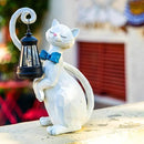 WHIMSYNOOK 10.7" White Cat Solar Garden Light Statue – Outdoor Garden & Yard Decor, LED Lantern, Gift for Cat Lovers by CozyNest Decor
