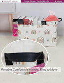Rectangular Storage Basket Fabric Organizer Bin for Toys,Books,Clothes,Gifts,Pets-Perfect for Home,Office,Nursery,Dorm,Shelf(Rec-Star Rainbow ) by TinyTreasures Baby Boutique