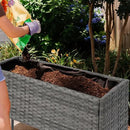 SUNNYPARK Tall Planters for Outdoor Plants Rattan Modern Elevated Planter Box with Removable Liners Indoor Outdoor Porch Patio Flower Pot (27.5’’ x 12’’ x 27.5’’) by CozyNest Decor