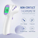 No-Touch Thermometer for Adults and Kids, Digital Thermometer with Fever Alarm, Fast Accurate Results, Easy for All Ages, FSA Eligible (Purple) by TinyTreasures Baby Boutique