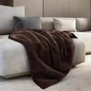 Mon Chateau Luxury Ultimate Plush Faux Fur Throw with 6cm Foldover for Couch, Sofa, or Bed - Plush Ultra Soft Blanket for Sleeping or Home Décor, 60" x 70" (Foldover Brown) by CozyNest Decor