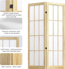5.6FT Room Divider and Folding Portable Partition Screen, Chinese Japanese Shoji Style for Room Separation - 4 Panel (Natural) by CozyNest Decor