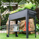 Elevate 32" Tall Raised Garden Bed Outdoor with Wheels & Shelf for Mobility, 400LBS Capacity, Anti-Rust Steel Planter Box for Vegetables/Herbs, Patio-Balcony-Backyard by GreenHaven Gardens