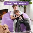 Homguava 3.5FT Bean Bag Chair: Teardrop Bean Bags with Memory Foam Filled, Compact Beanbag Chairs Soft Sofa with Corduroy Cover (Purple) by TinyTreasures Baby Boutique