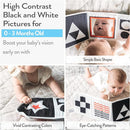 Infant Toys 0-6 Months Baby Mirror Tummy Time Toys Sensory Books for Babies Touch and Feel Crinkle Books for Babies by TinyTreasures Baby Boutique